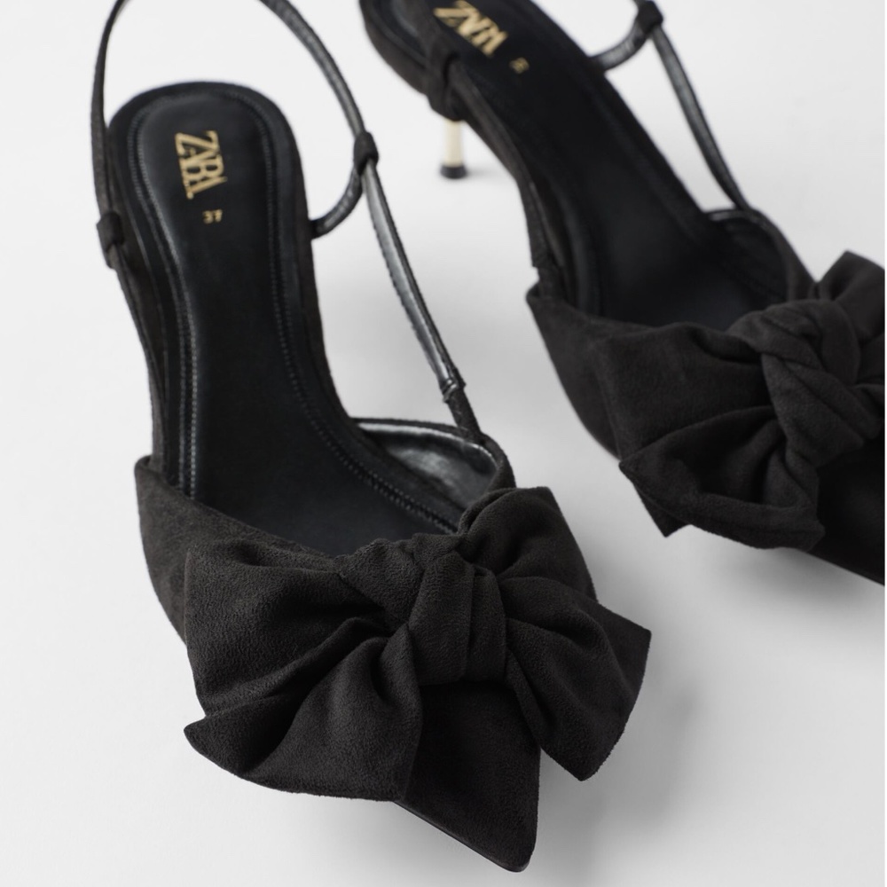 ZARA KITTEN HEEL SHOES WITH BOW 36 SOLDOUT